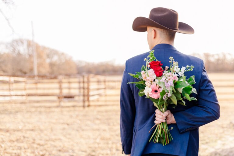 Man holding flowers for Valentine's Day gift idea in Abilene, Texas