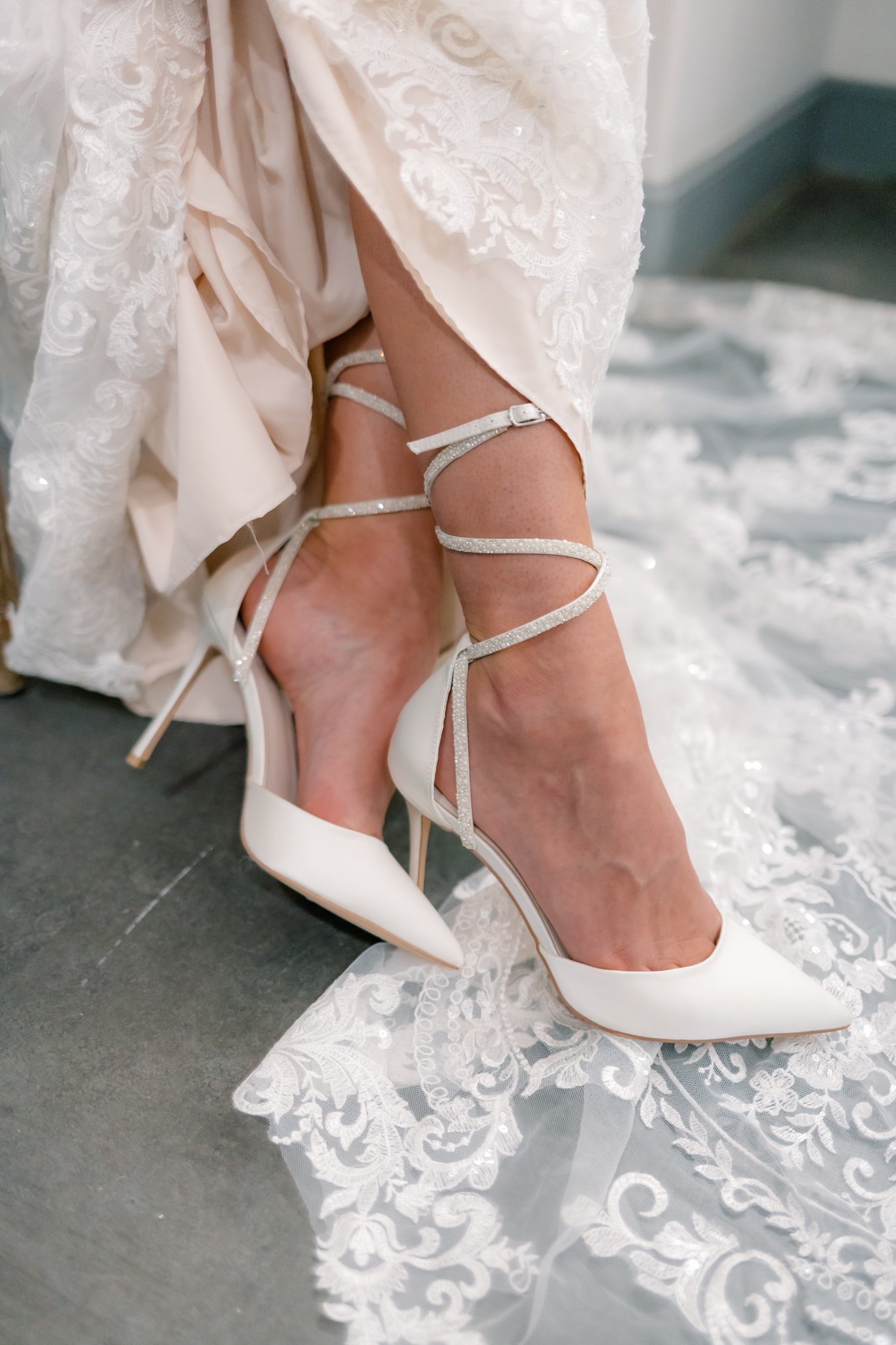 Wedding shoes worn by the bride
