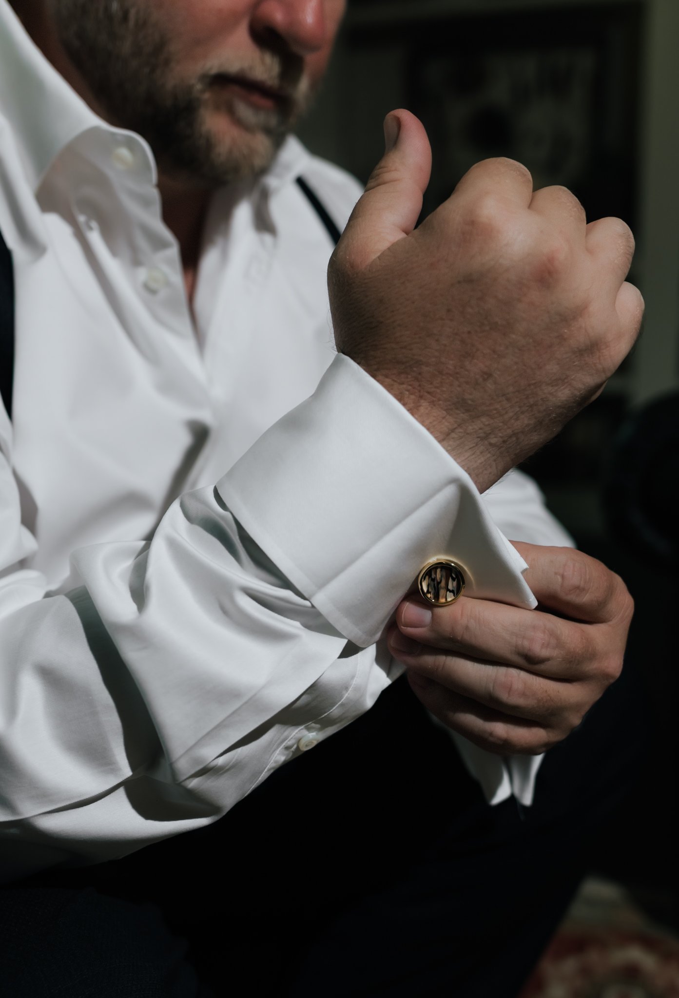 Groom getting ready at The Ashton Depot Fort Worth